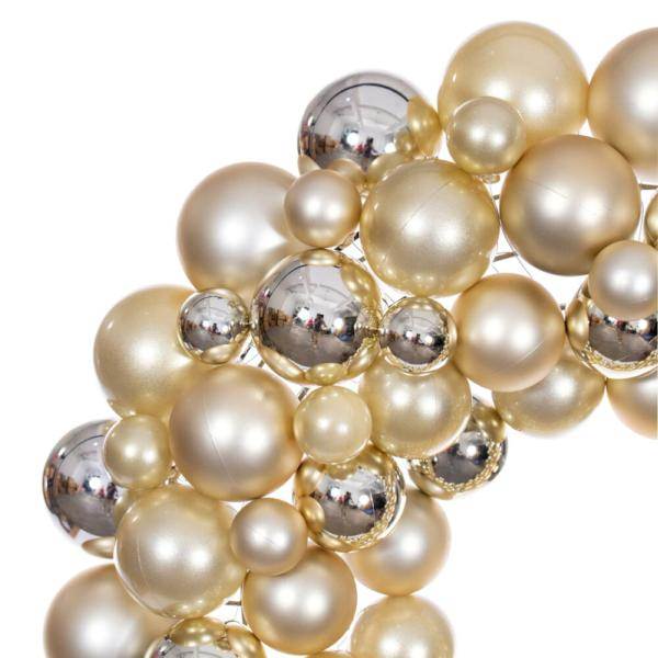24" Champagne Ball Ornament Christmas Wreath 4