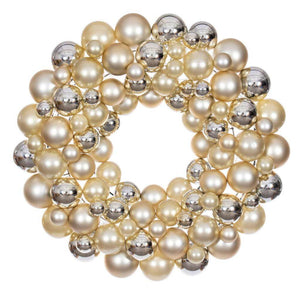 24" Champagne Ball Ornament Christmas Wreath 1
