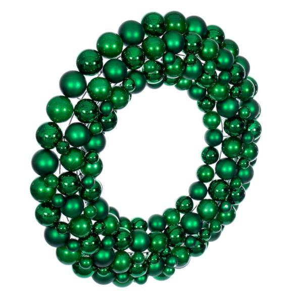 30" Green Ball Ornament Christmas Wreath 3