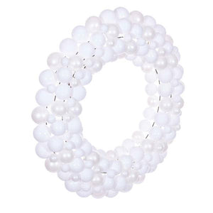 30" White Ball Ornament Christmas Wreath 3