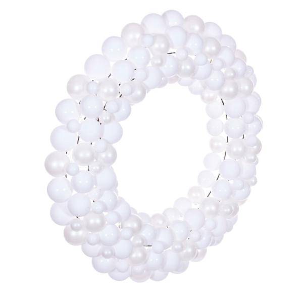 30" White Ball Ornament Christmas Wreath 3