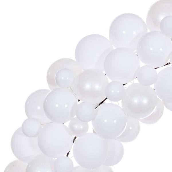 30" White Ball Ornament Christmas Wreath 4