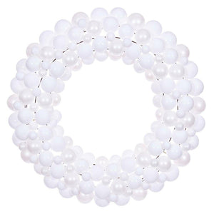 30" White Ball Ornament Christmas Wreath 1