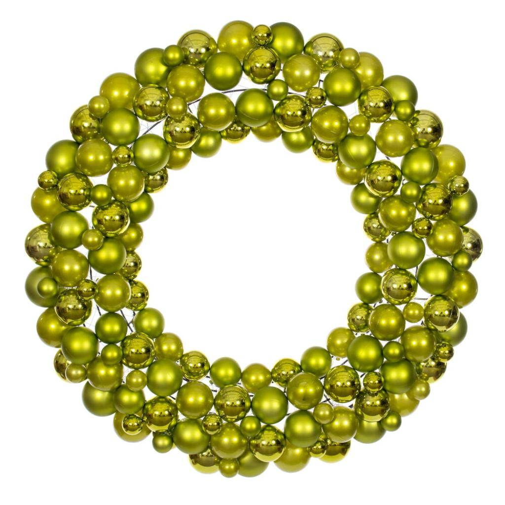 30" Lime Ball Ornament Christmas Wreath 1