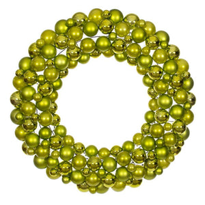 30" Lime Ball Ornament Christmas Wreath 1
