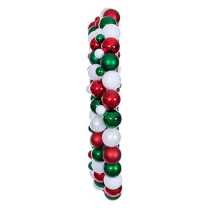 30" White/Red/Green Ball Ornament Christmas Wreath 2