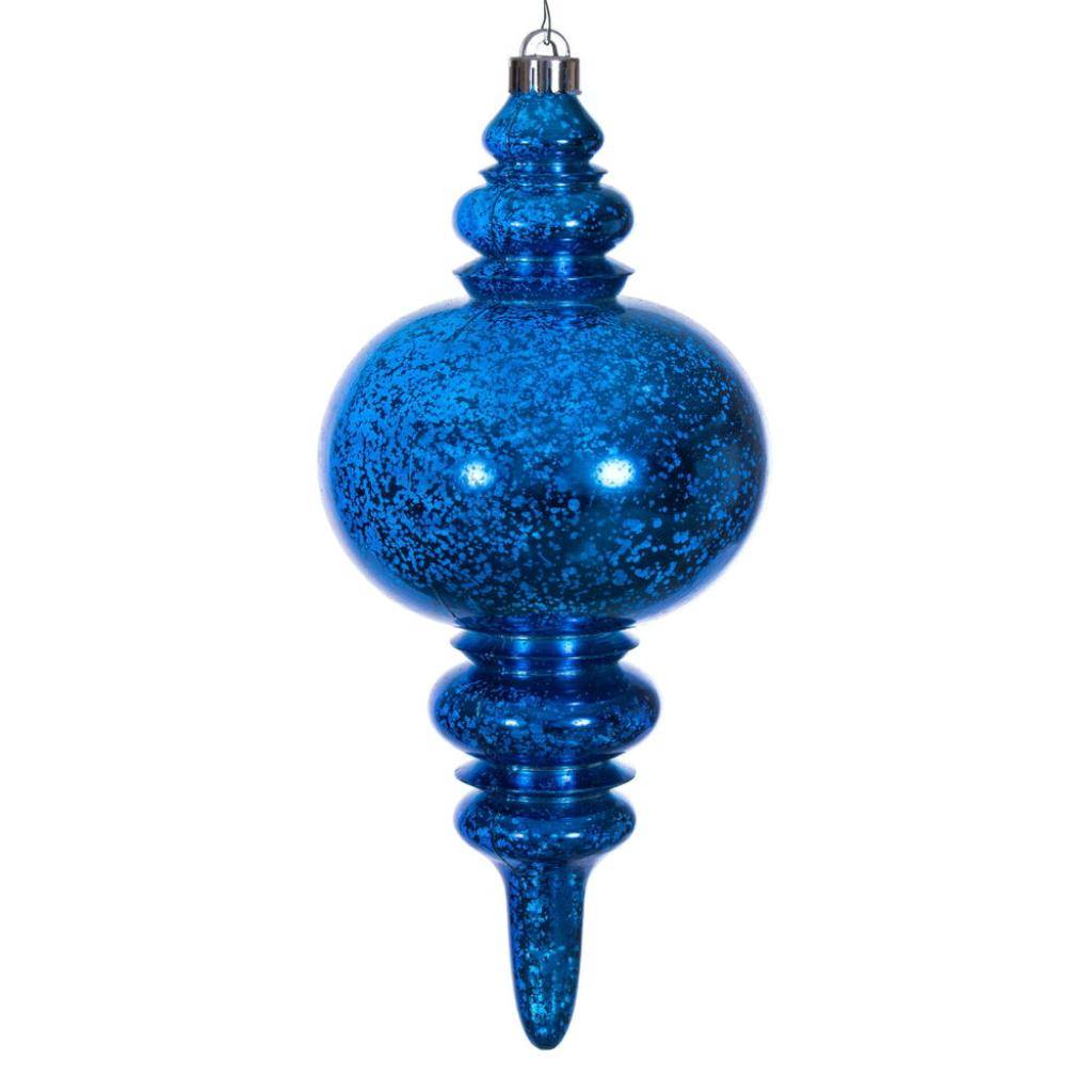 13" Blue Mercury Finial Christmas Tree Ornament 1