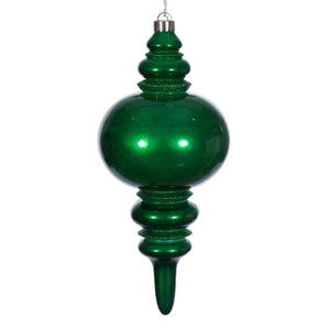 13" Green Candy Glitter Finial Christmas Tree Ornament 1