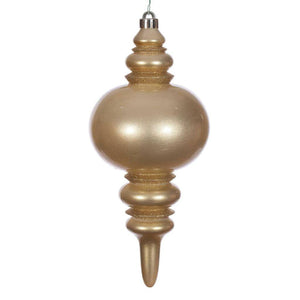 13" Gold Candy Glitter Finial Christmas Tree Ornament 1