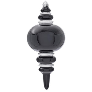 13" Black Candy Glitter Finial Christmas Tree Ornament 1