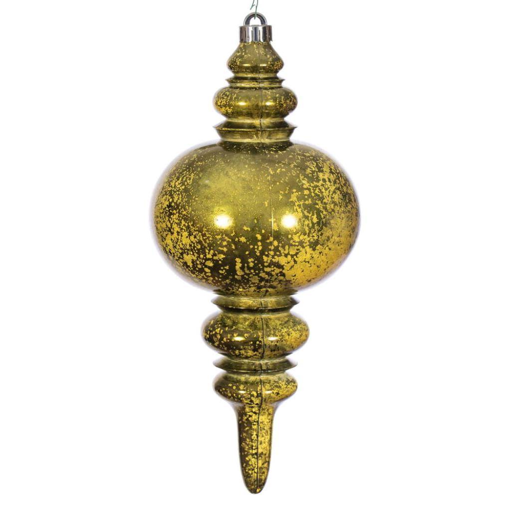 13" Olive Mercury Finial Christmas Tree Ornament 1