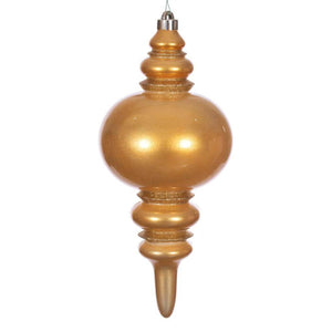 13" Copper Gold Candy Glitter Finial Christmas Tree Ornament 1