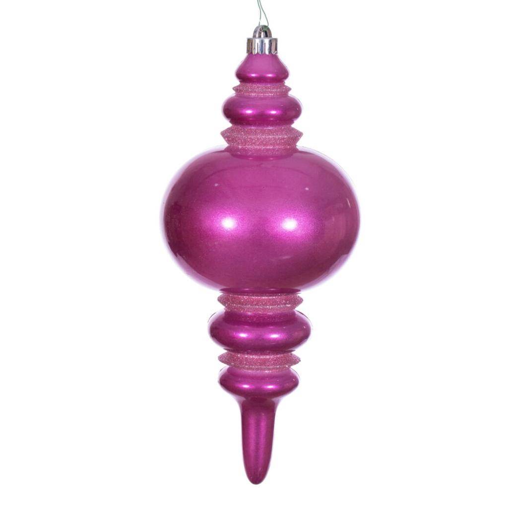 13" Mauve Glitter Finial Christmas Tree Ornament 1