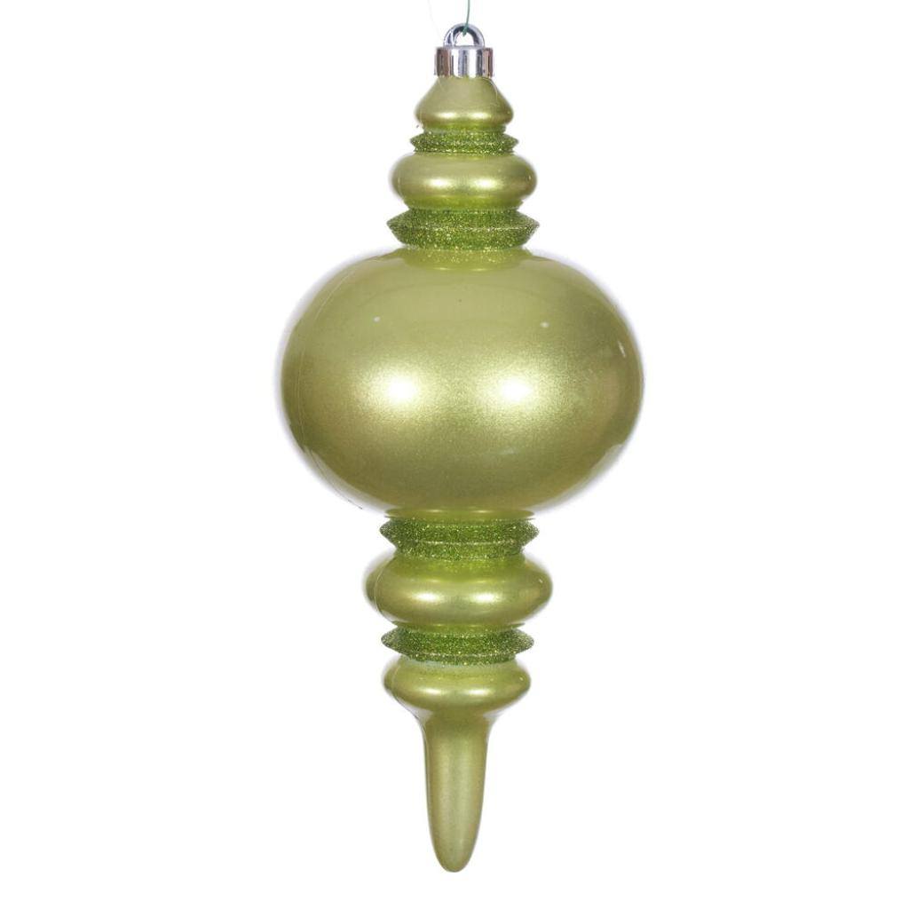 13" Celadon Glitter Finial Christmas Tree Ornament 1
