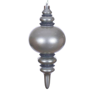 13" Pewter Candy Glitter Finial Christmas Tree Ornament 1
