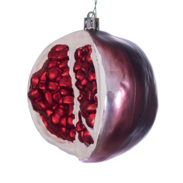 4" Pomegranate Fruit Matte Christmas Tree Ornament 2