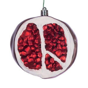 4" Pomegranate Fruit Matte Christmas Tree Ornament 1