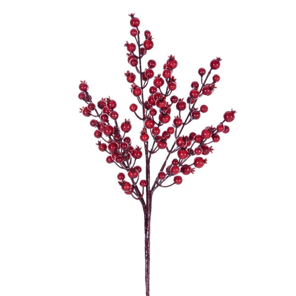 14" Red Crab Apple Berry Unlit Pick (6 Pack) 1