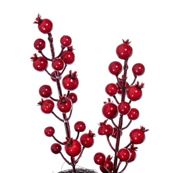 28" Red Crab Apple Mixed Berry Light Artificial Christmas Wreath 2