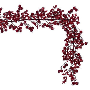 72" Red Deluxe Mixed Berry Artificial Christmas Garland 2