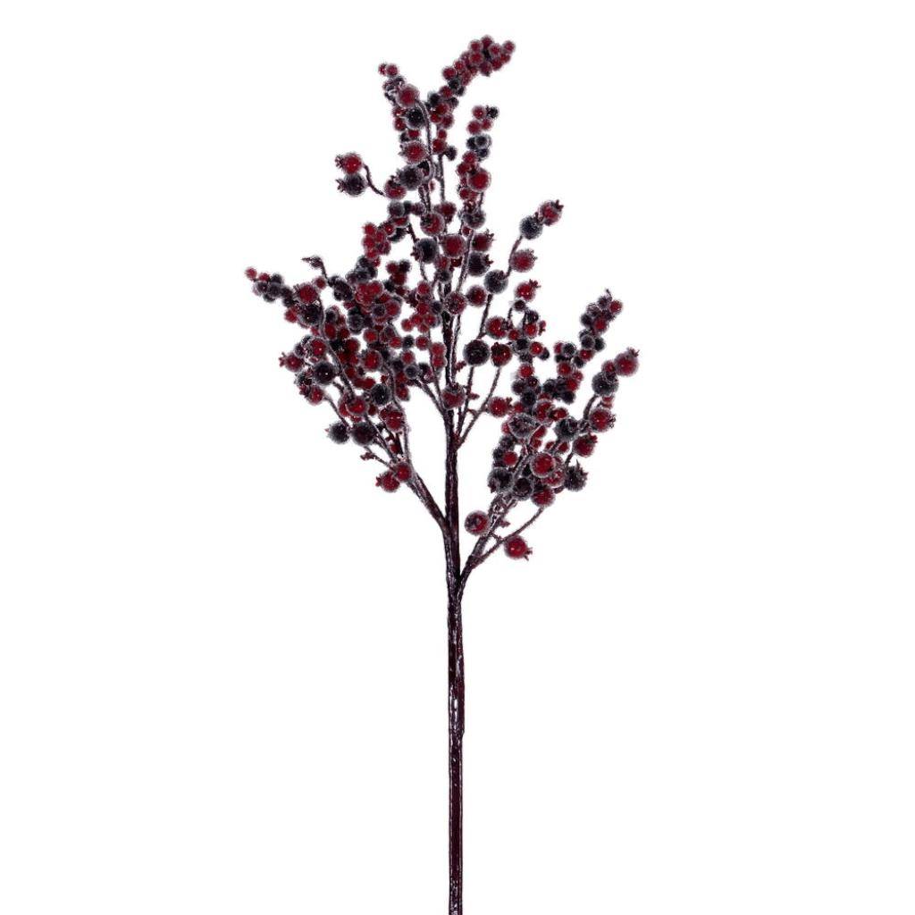 24"  Winter Icy Red & Burgundy Berry Artificial Spray (3 Pack) 1