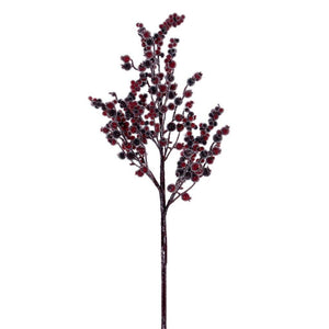 24"  Winter Icy Red & Burgundy Berry Artificial Spray (3 Pack) 1