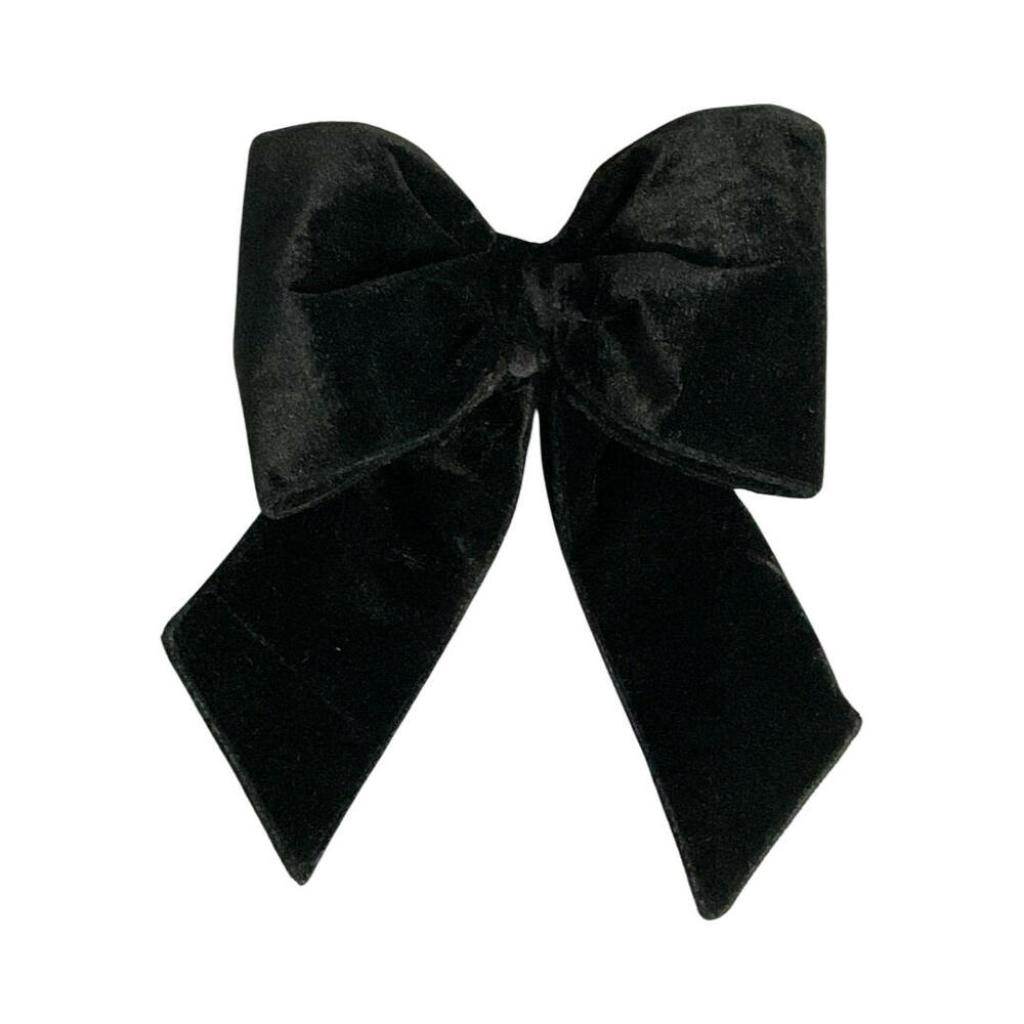 12" x 15" Plush Black Velvet Christmas Bow 1