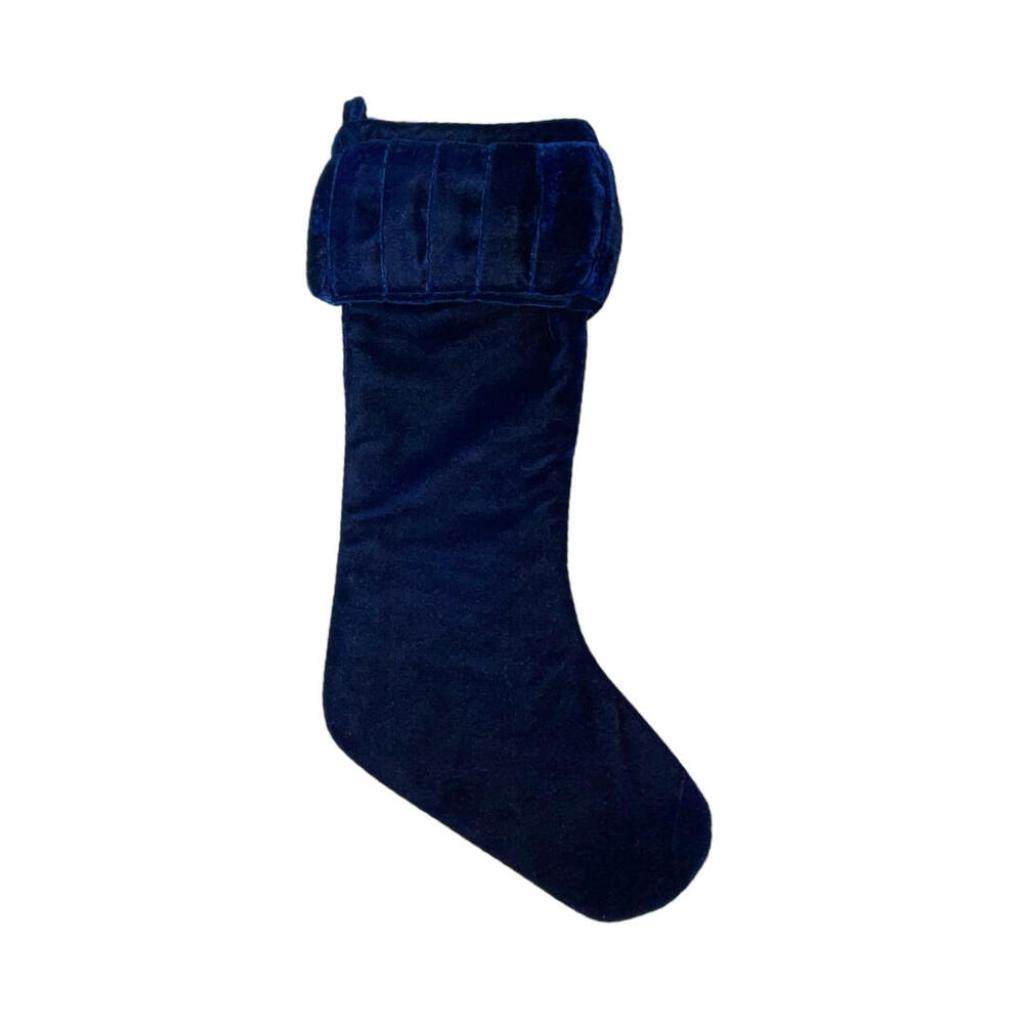 8" x 19" Midnight Blue Plush Velvet Christmas Stocking 1
