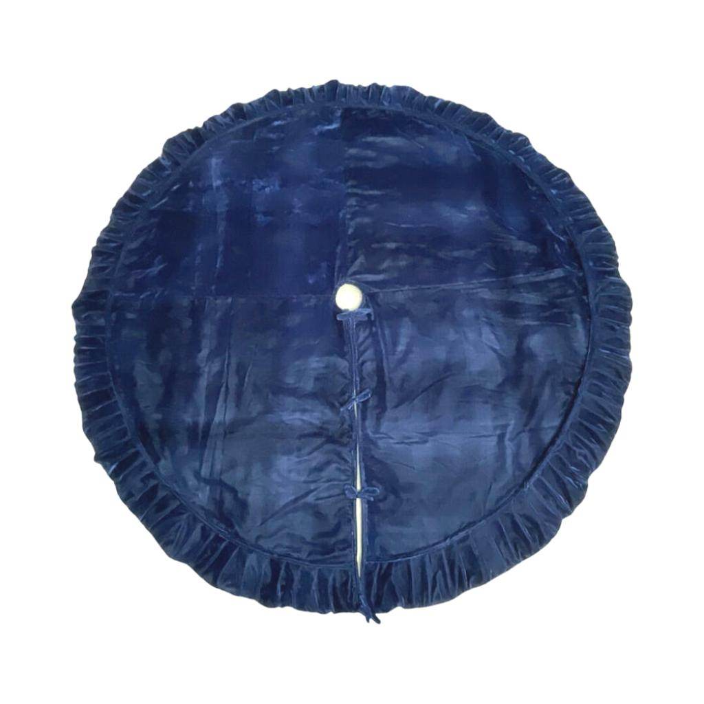 84" Plush Midnight Blue Velvet Christmas Tree Skirt 1