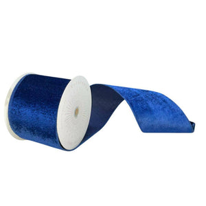 4" x 10Yd Midnight Blue Plush Velvet Christmas Ribbon 1