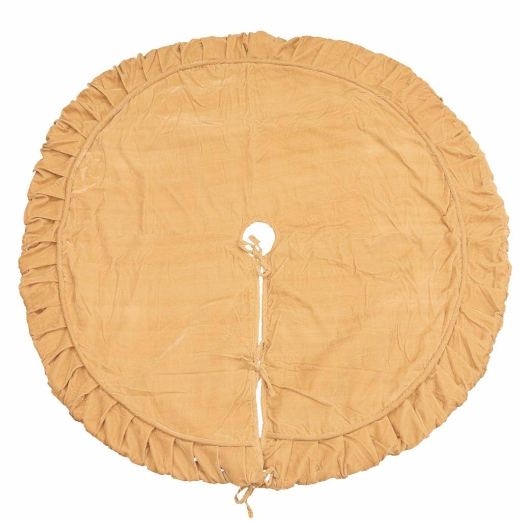 72" Plush Champagne Velvet Christmas Tree Skirt 1