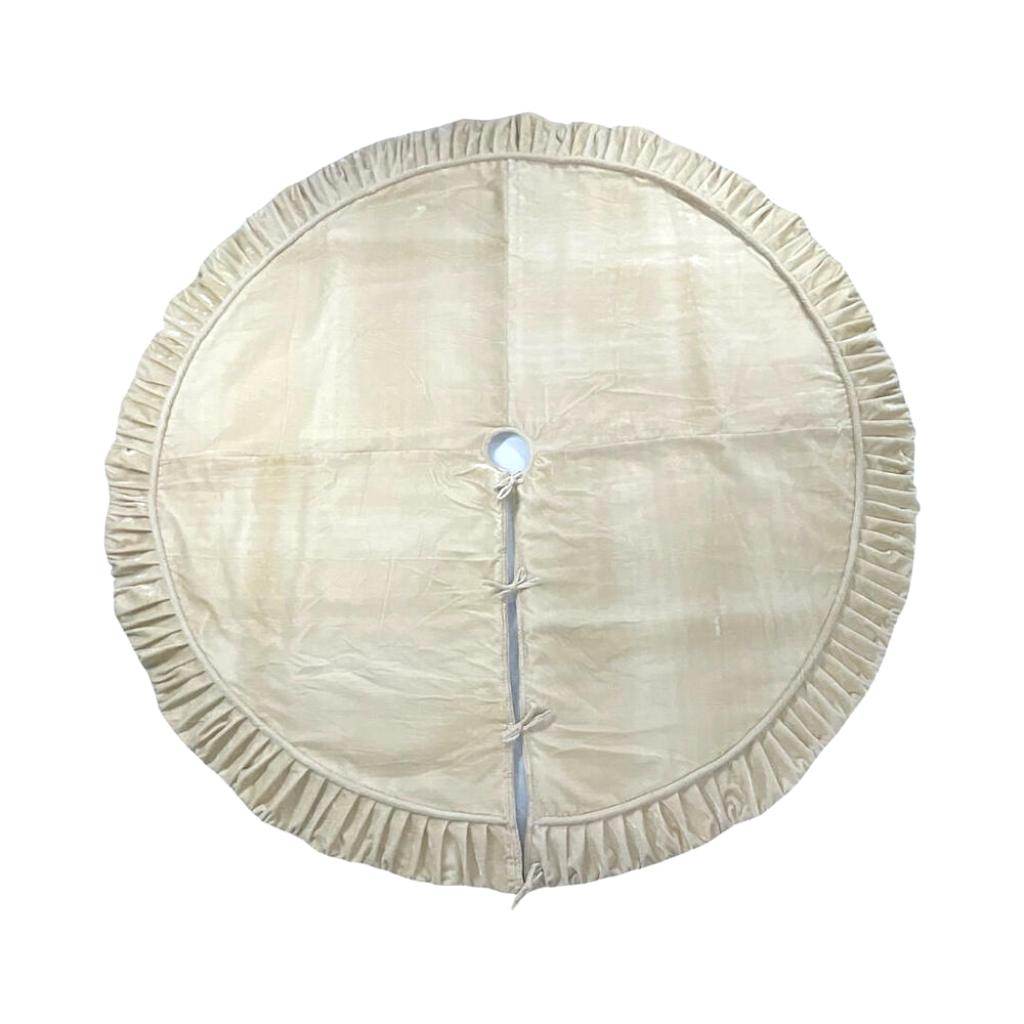 84" Plush Champagne Velvet Christmas Tree Skirt 1