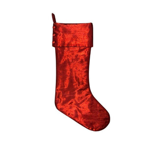 8" x 19" Red Metallic Christmas Stocking 1