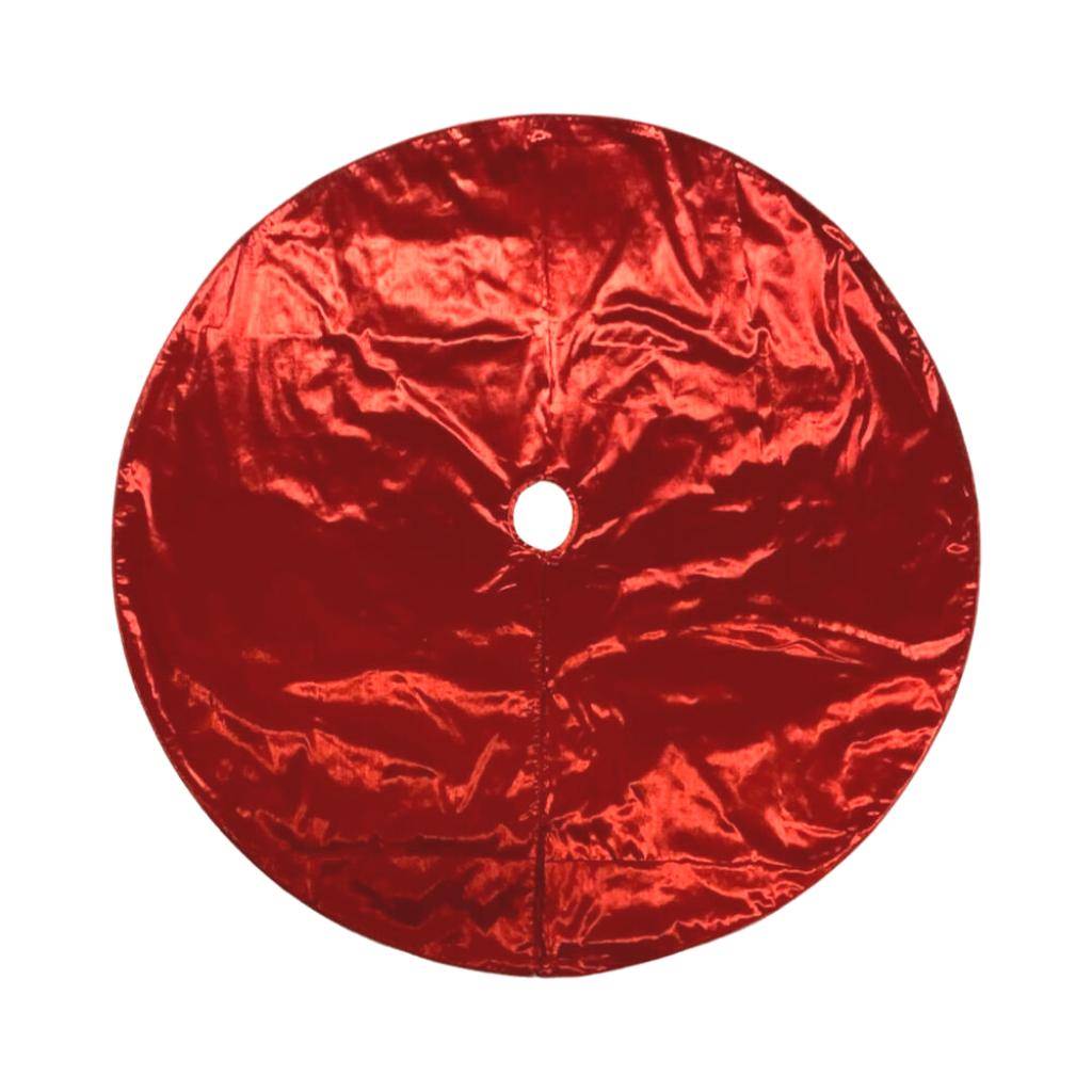 60" Red Metallic Christmas Tree Skirt 1