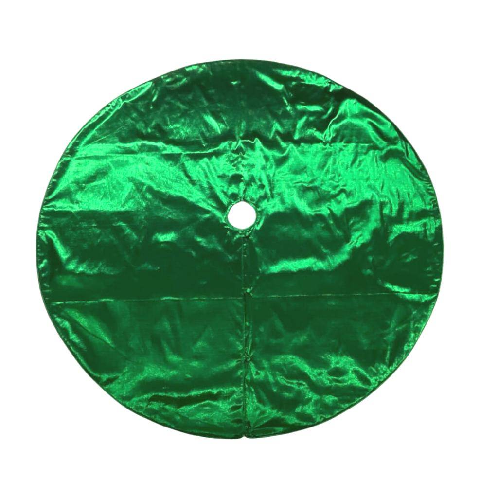 60" Green Metallic Christmas Tree Skirt 1
