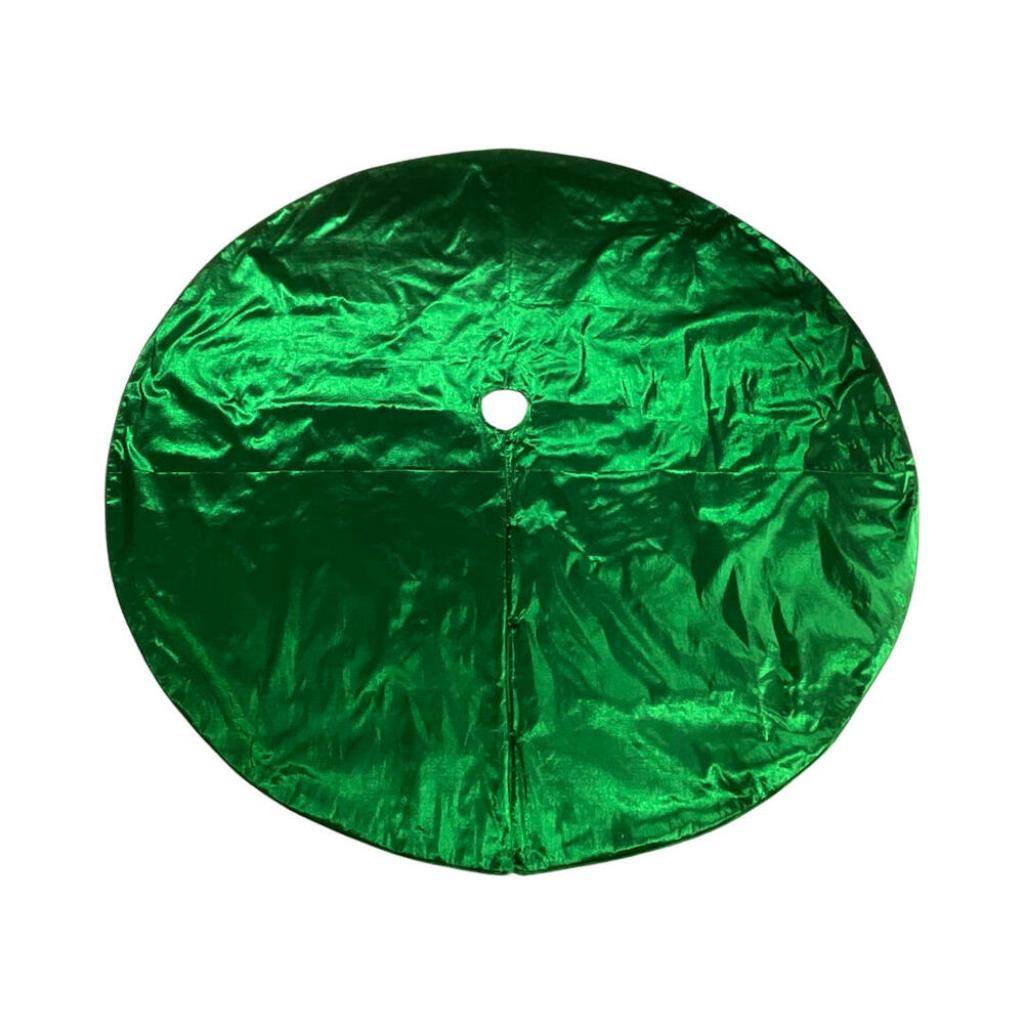 72" Green Metallic Christmas Tree Skirt 1
