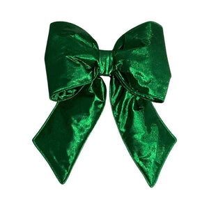 12" x 15" Green Metallic Christmas Bow 1