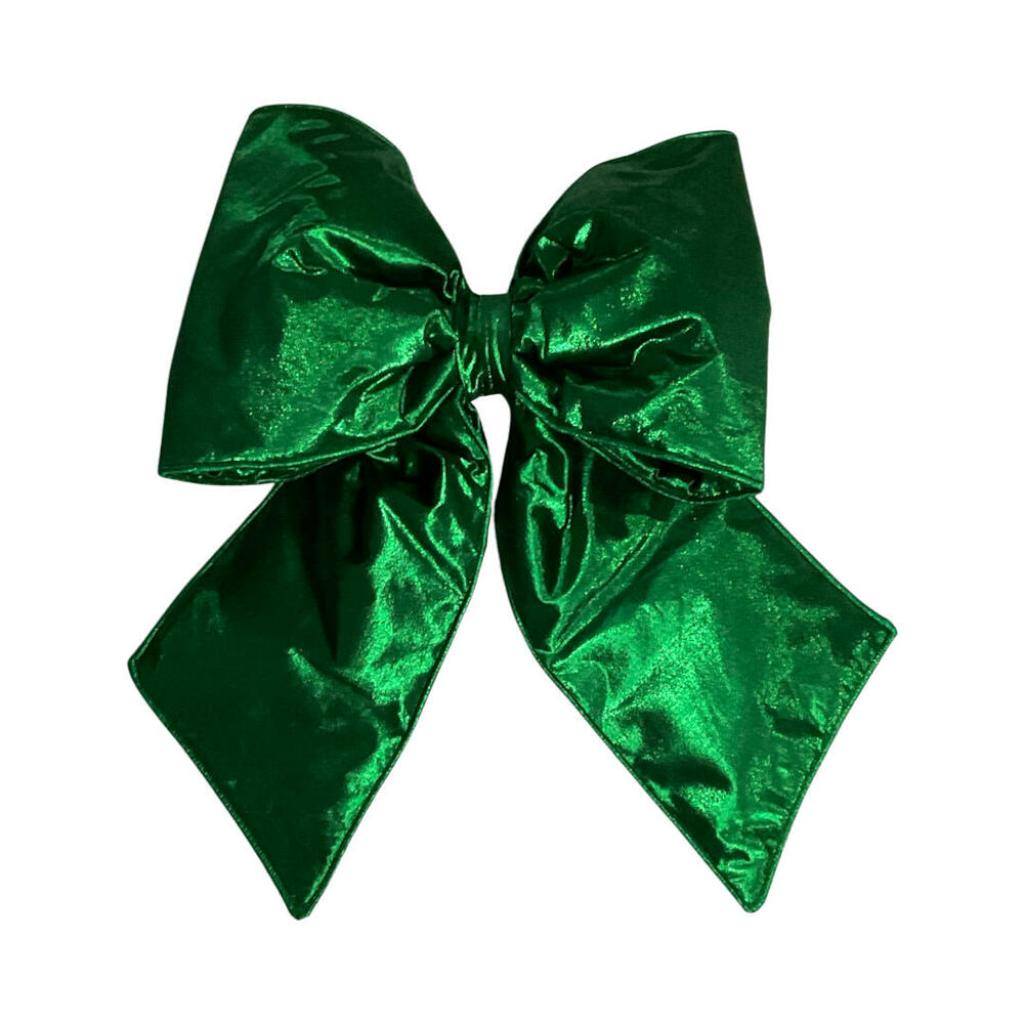 18" x 23" Green Metallic Christmas Bow 1