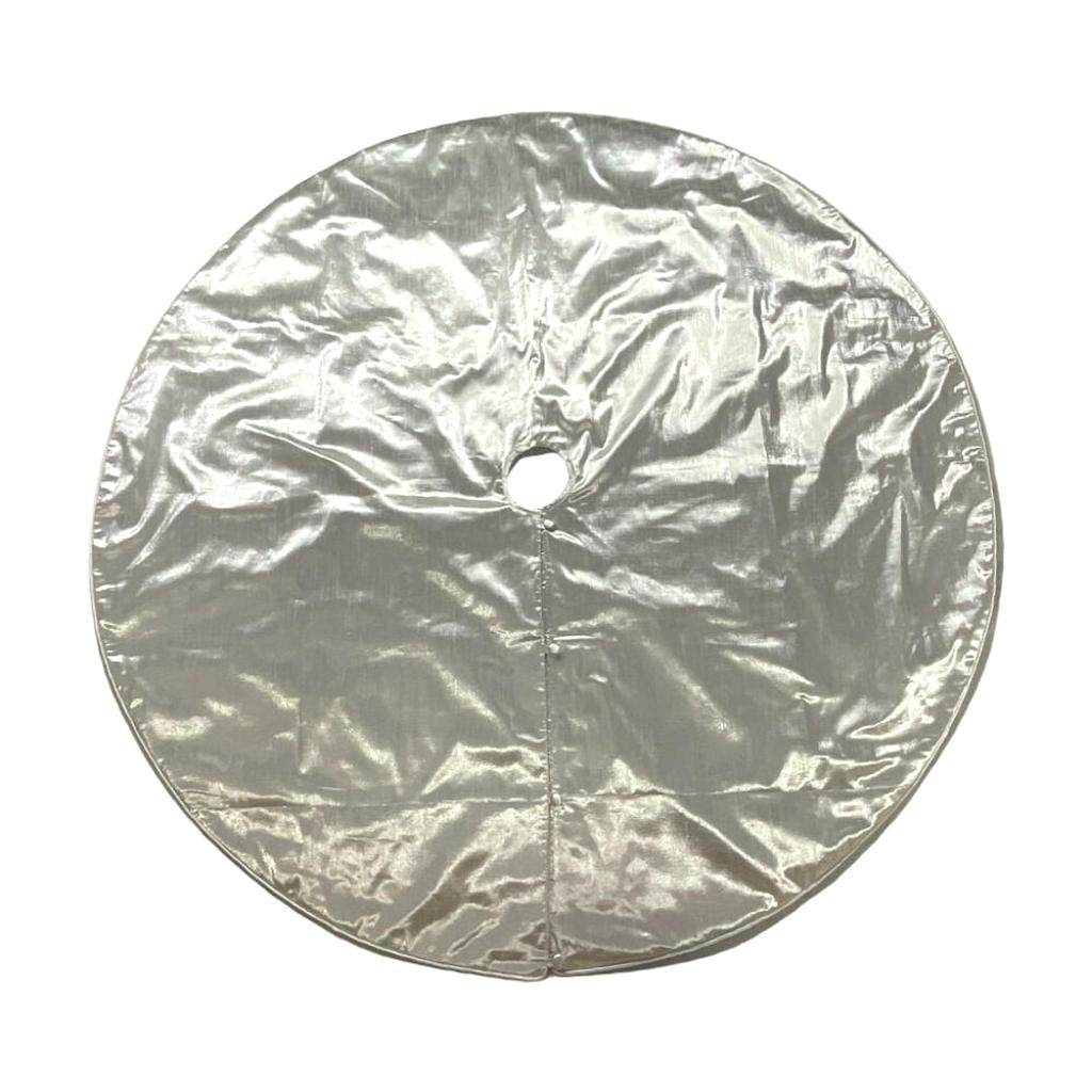 60" Silver Metallic Christmas Tree Skirt 1