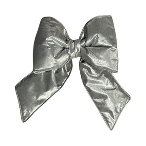 12" x 15" Silver Metallic Christmas Bow 1