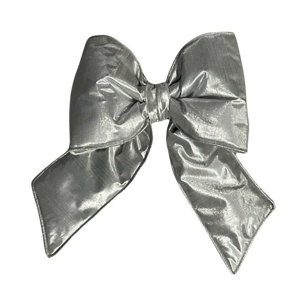 12" x 15" Silver Metallic Christmas Bow 1