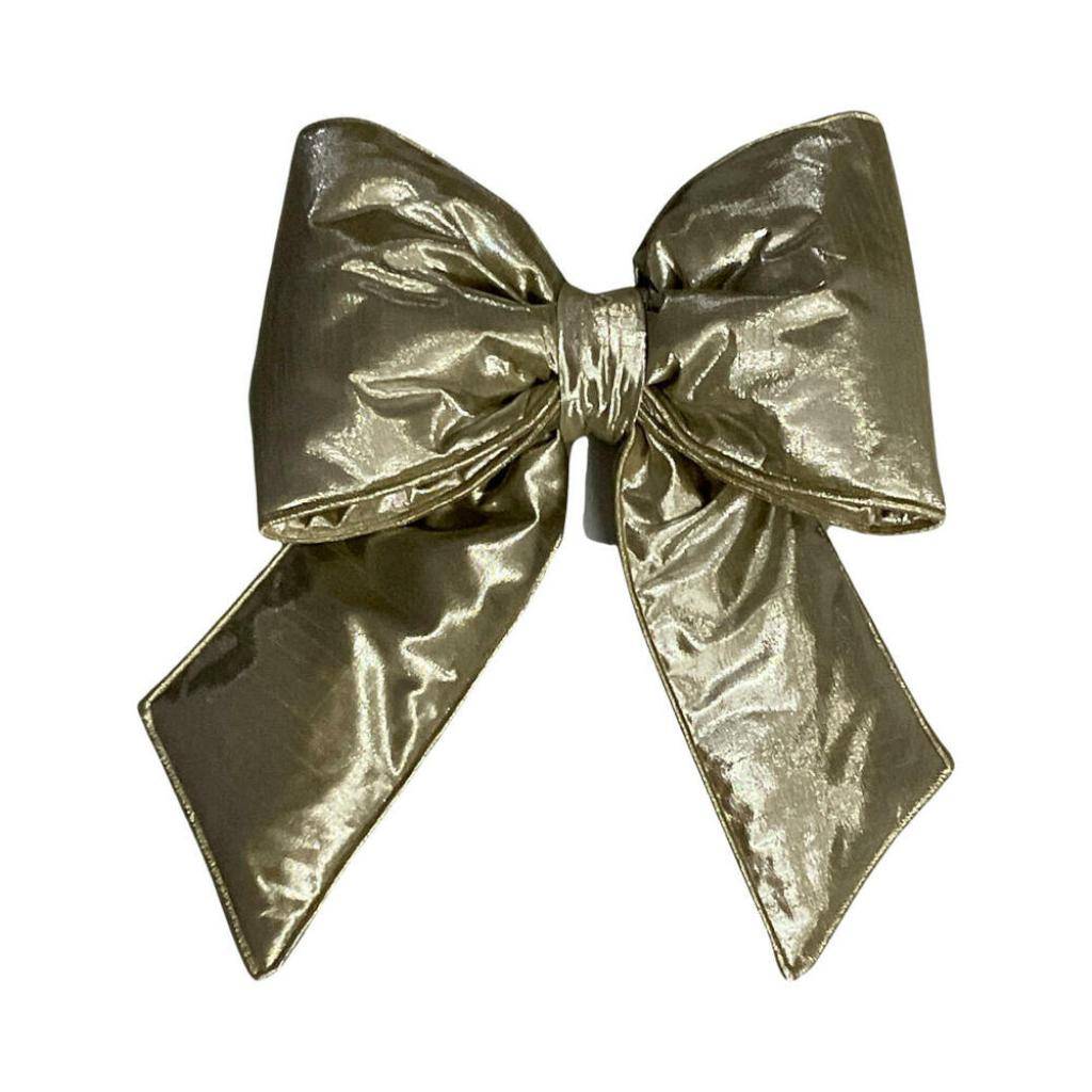 12" x 15" Champagne Metallic Christmas Bow 1