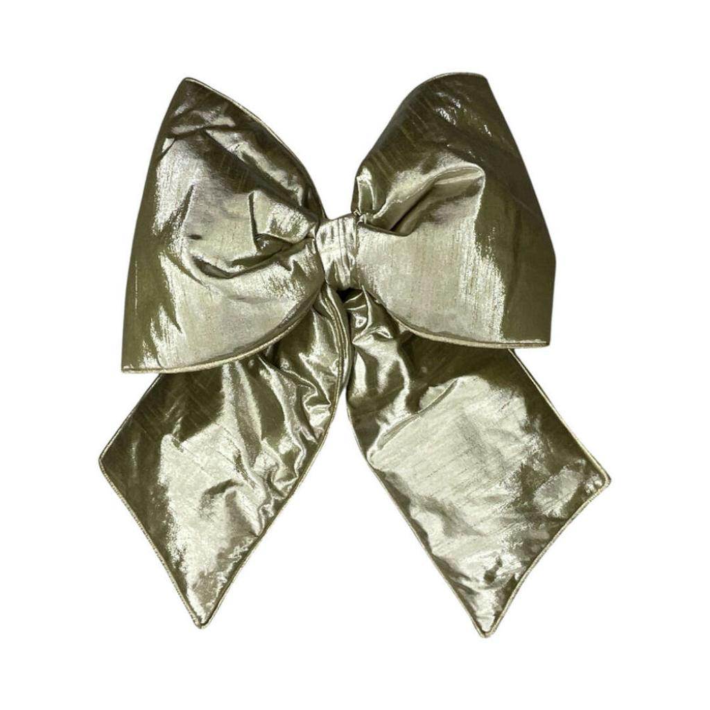 18" x 23" Champagne Metallic Christmas Bow 1