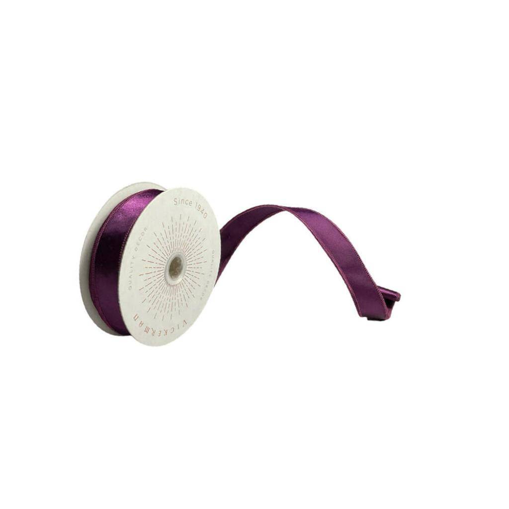 1" x 10Yd Plum Satin Christmas Ribbon 1