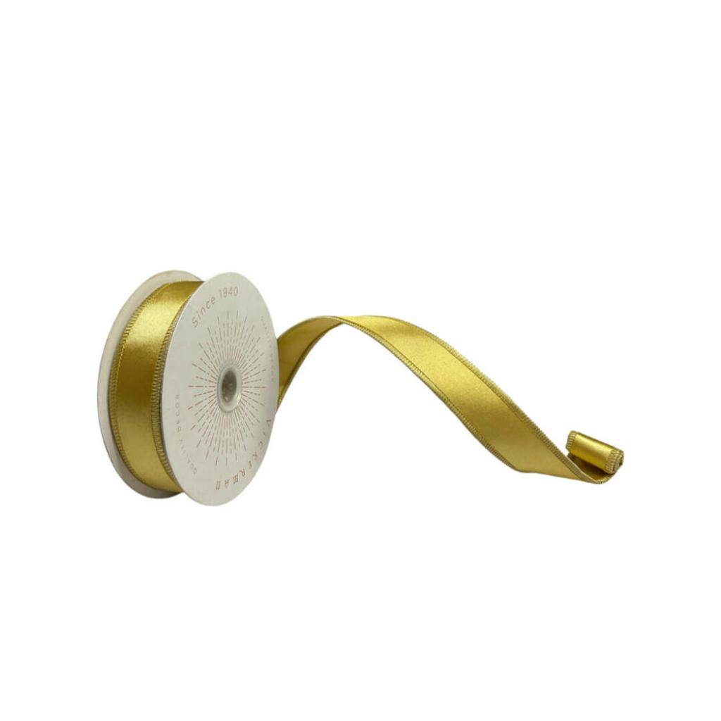 1" x 10Yd Honey Gold Satin Christmas Ribbon 1