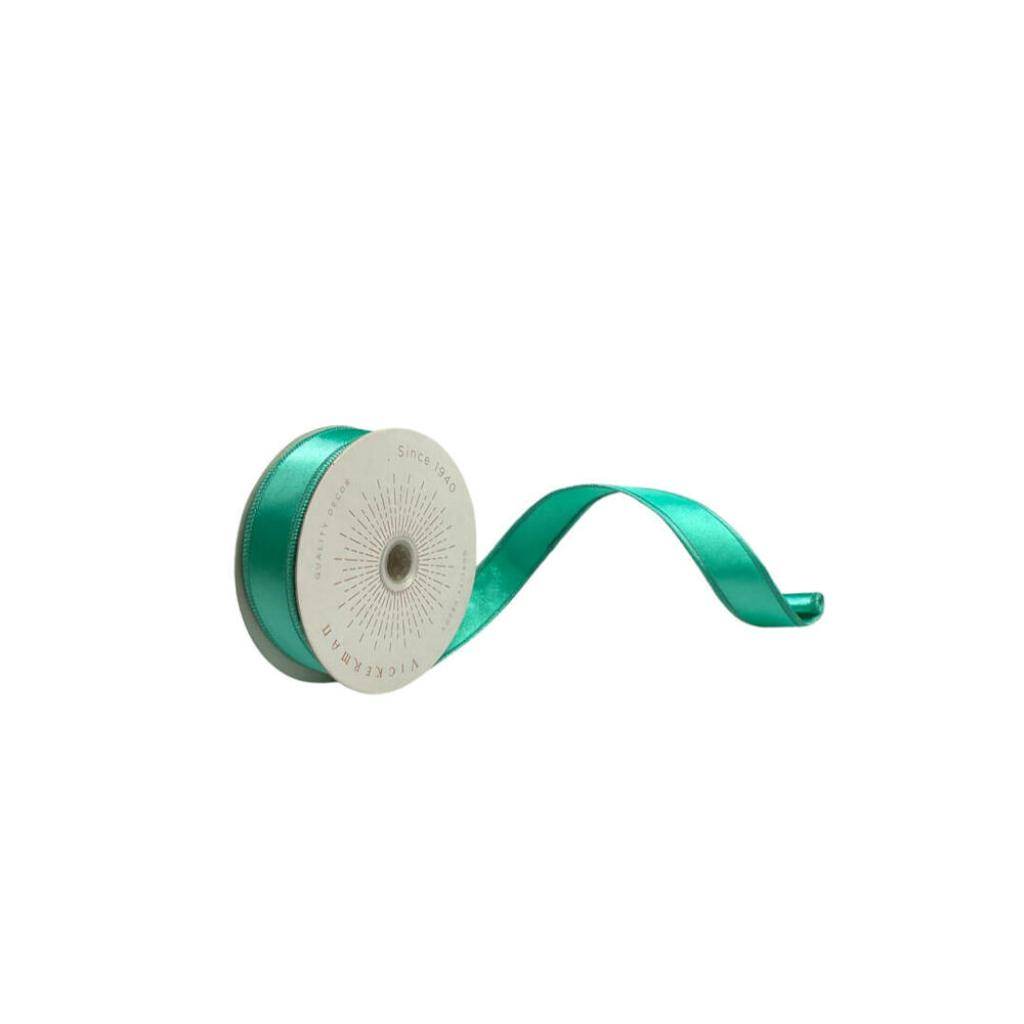 1" x 10Yd Teal Satin Christmas Ribbon 1
