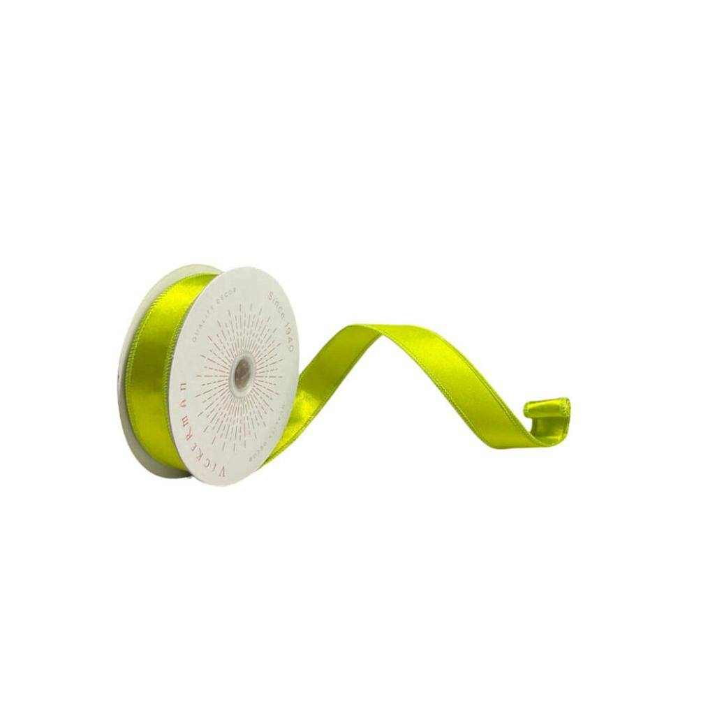1" x 10Yd Lime Satin Christmas Ribbon 1