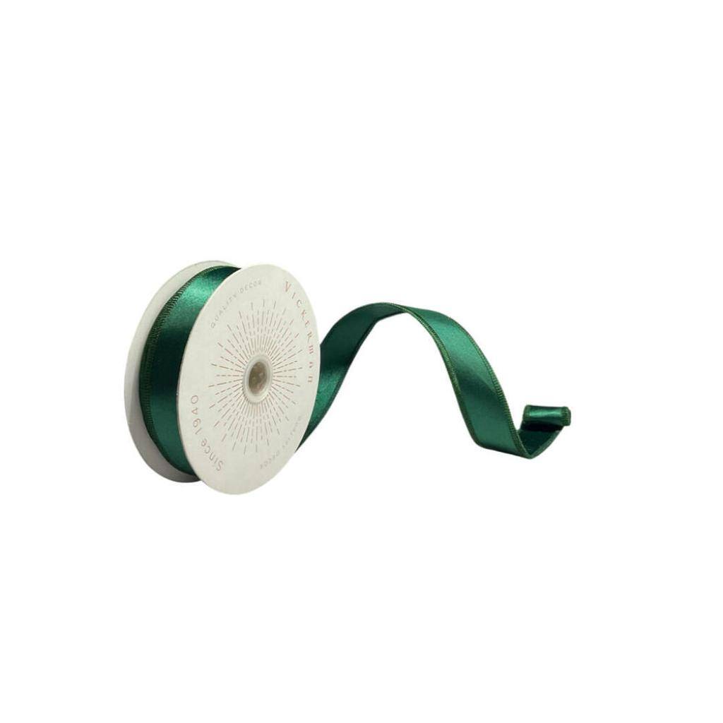 1" x 10Yd Midnight Green Satin Christmas Ribbon 1