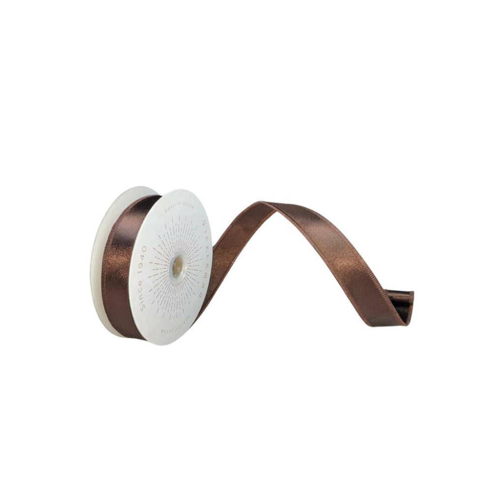 1" x 10Yd Chocolate Satin Christmas Ribbon 1