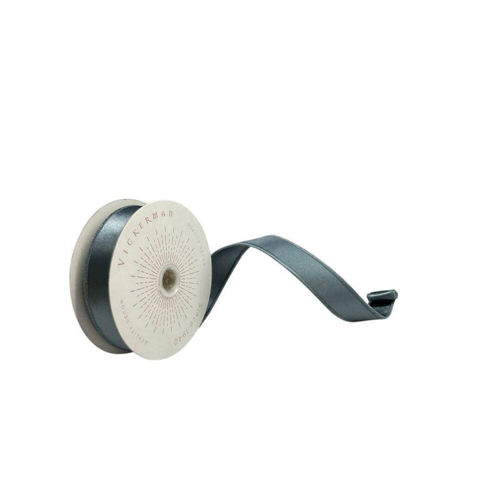 1" x 10Yd Gunmetal Satin Christmas Ribbon 1